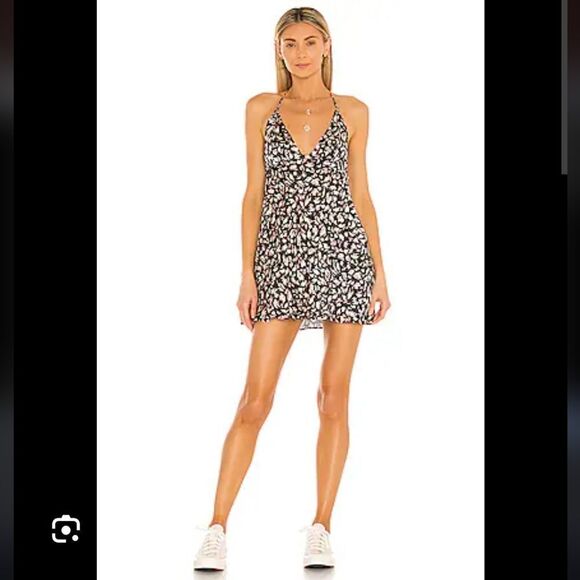 Free People Hang on Halter Printed Slip Dress Size M - Picture 1 of 11